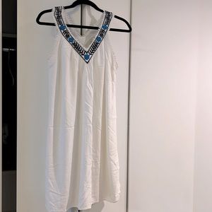 Flowy dress with blue flower design